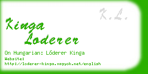kinga loderer business card